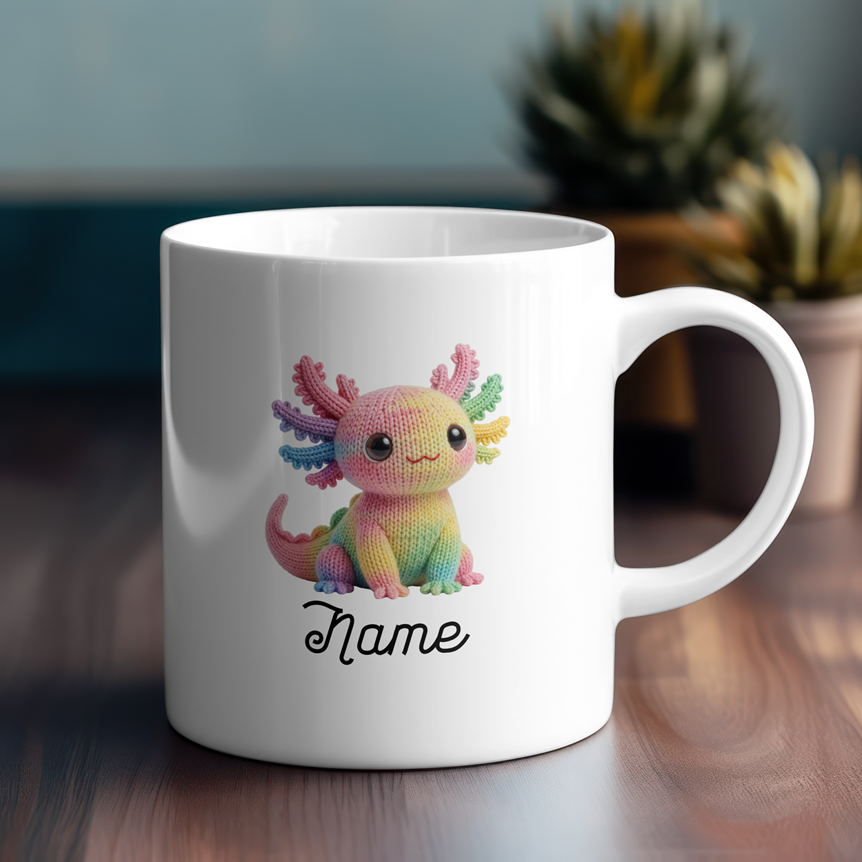 Personalised Axolotl Mug – Custom Name Cute Animal Gift | 250ml Ceramic Mug