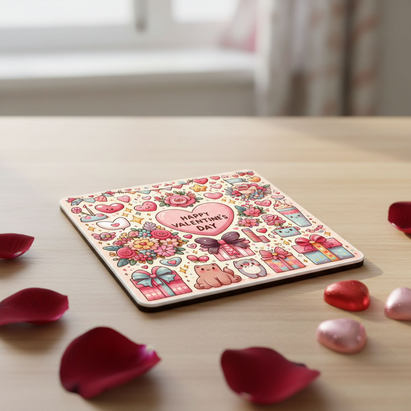 Sip Happens ☕✨ – Ceramic Love Mugs & Washable Coasters for Everyday Romance 13 - Coaster