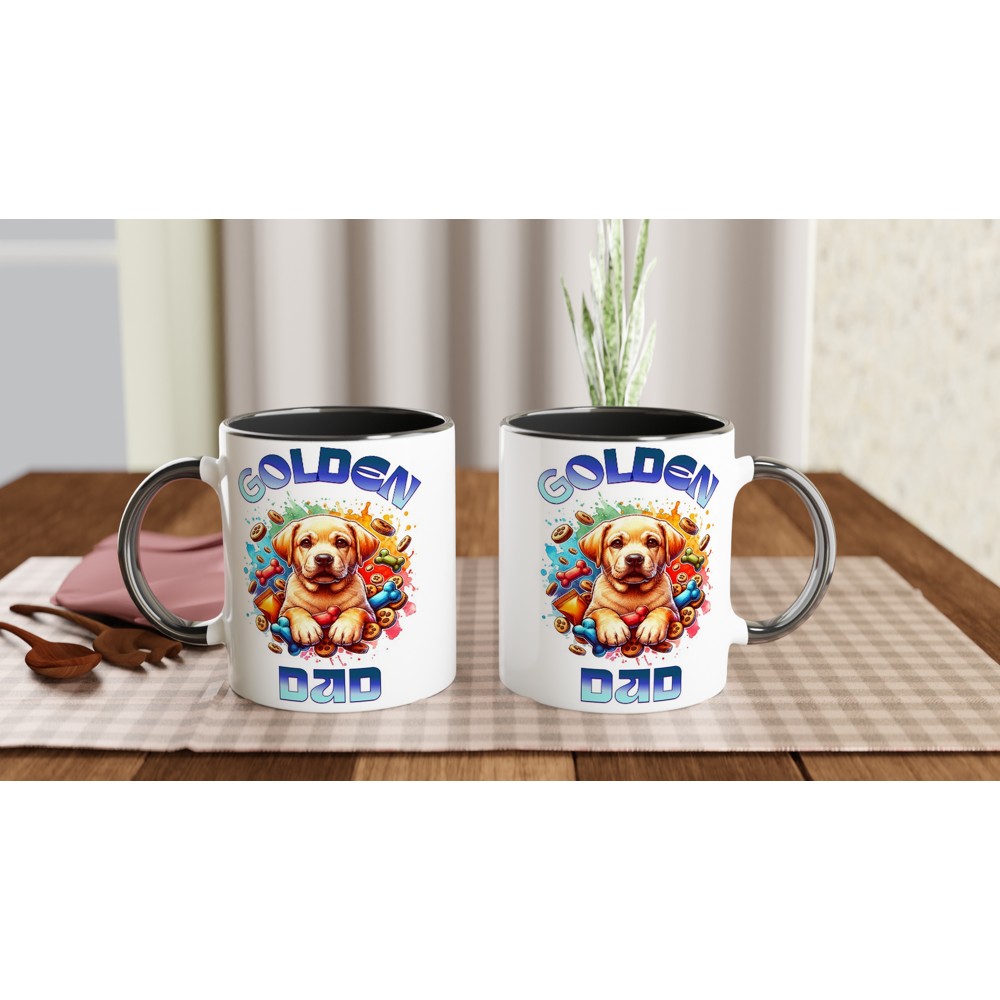 Cute Golden Retriever dad mug. Great gift for father’s day. - Print Material