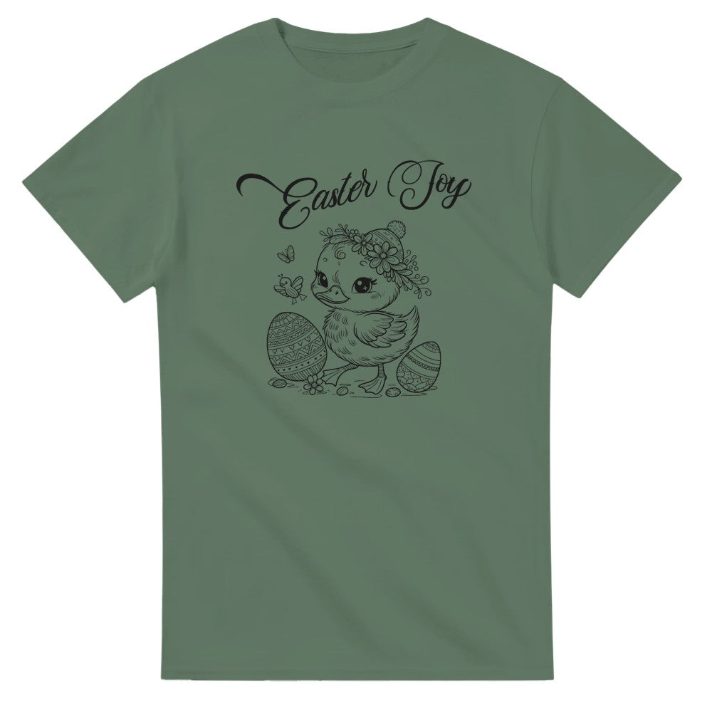 Easter Joy T-Shirt - Cute Duckling & Eggs Design - Perfect for Spring Celebrations - Military Green / S - T-shirt