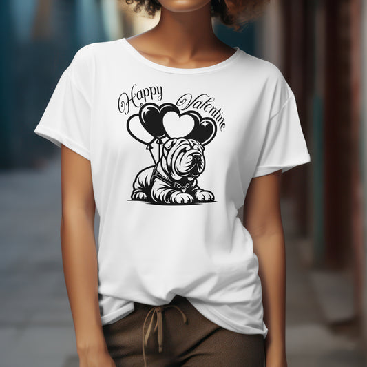 Romantic Shar Pei T-Shirt - Cute Valentine’s Gift - Soft Feel Tee - T-shirt