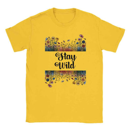 Stay Wild - Floral t shirt funny aesthetic t-shirts for preppy style lovers wildflowers