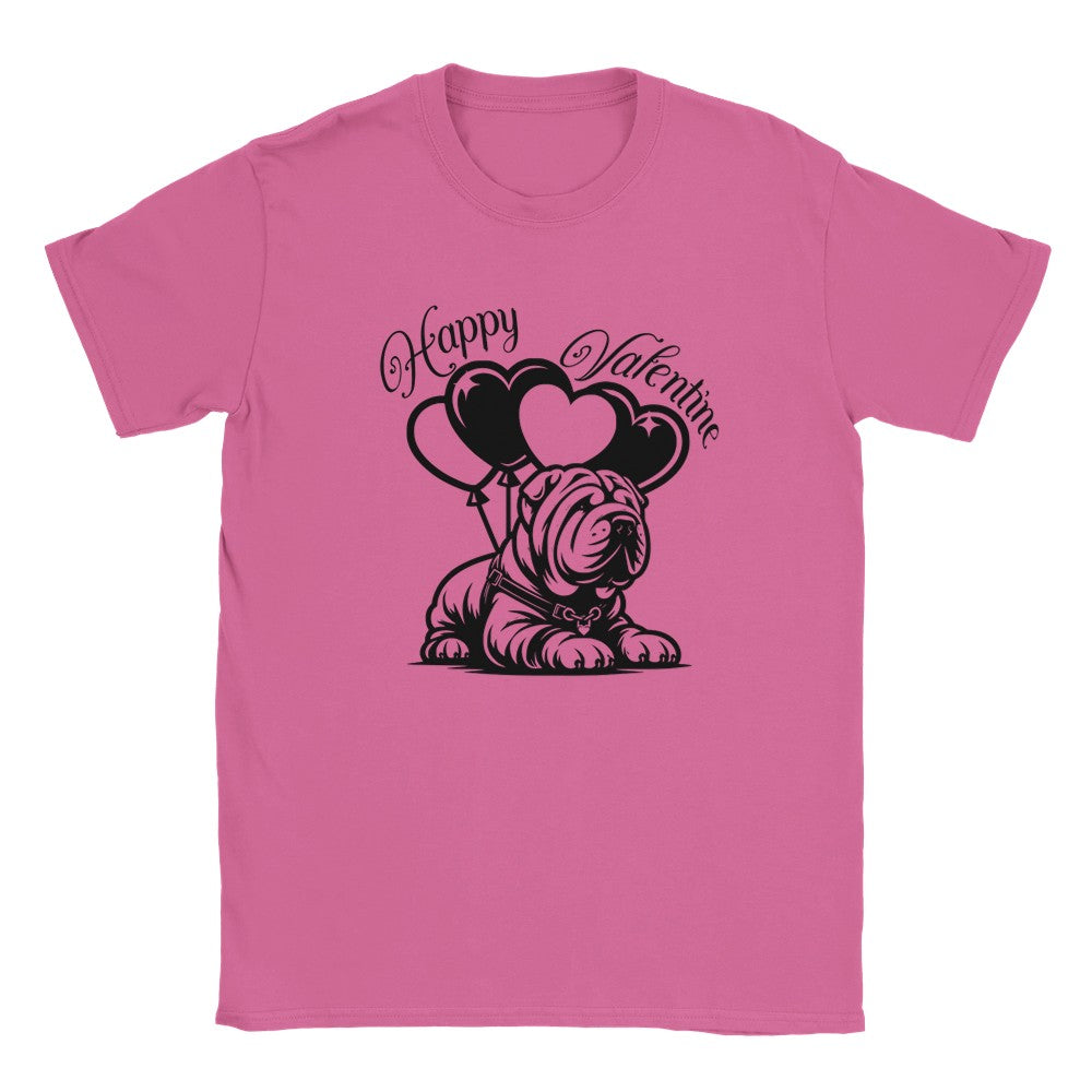 Romantic Shar Pei T-Shirt - Cute Valentine’s Gift - Soft Feel Tee - Azalea / S - T-shirt