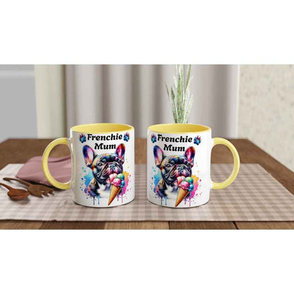 Cute Frenchie Mum 250ml Ceramic Mug – French Bulldog Licking Ice Cream | Gift for Frenchie Mums