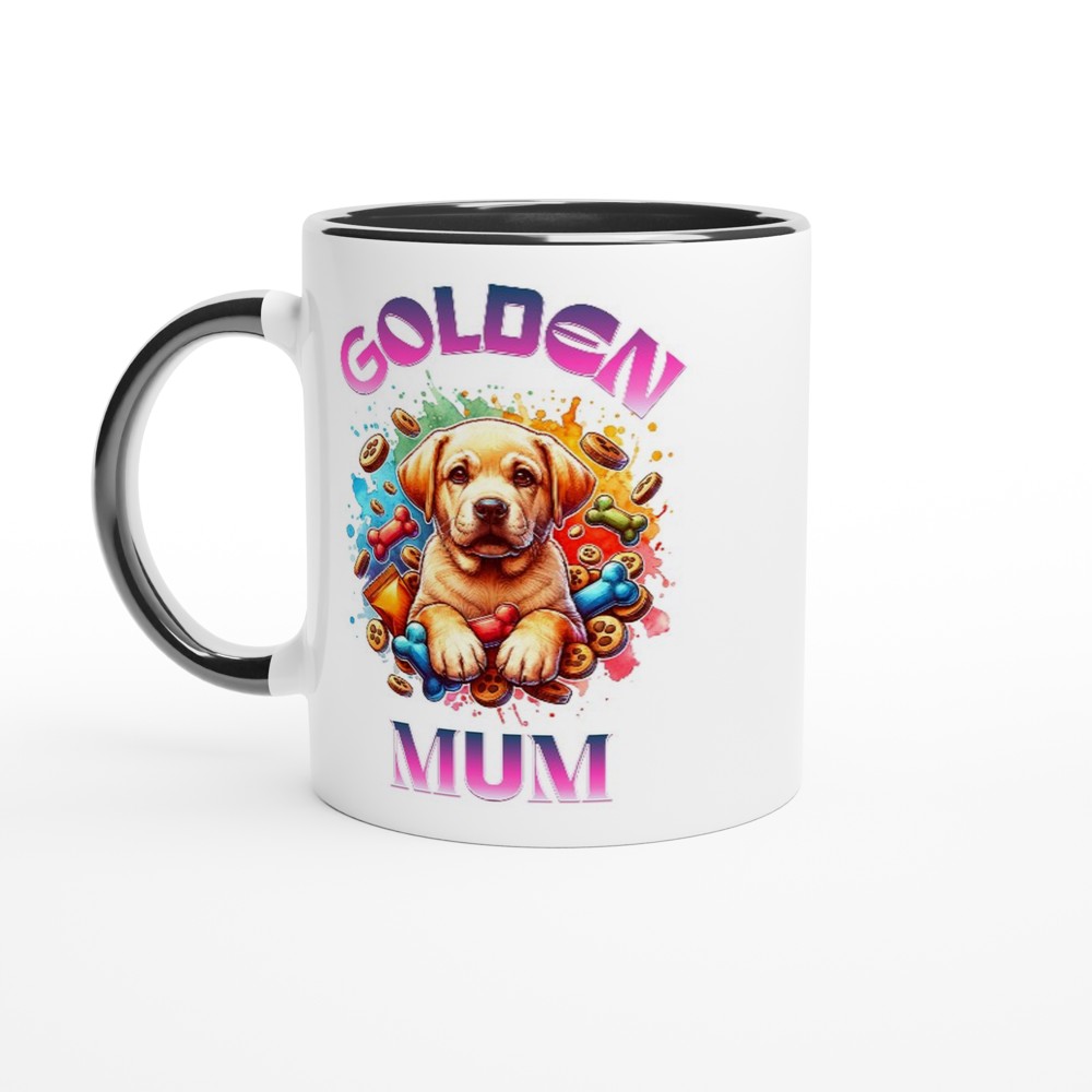 Cute Golden Retriever mum mug. Great gift for mother’s day. - Ceramic Black - Print Material