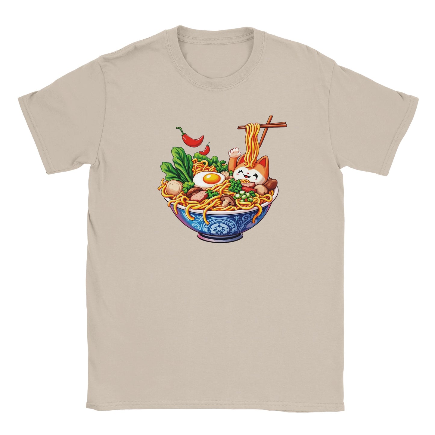 Ramen Lovers T-Shirt - Funny 100% Cotton Tee for Noodle Enthusiasts - Foodie Gift - Sand / S - T-shirt