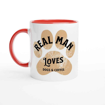 Real Men Love Dogs & Coffee 250ml Ceramic Mug – Funny Gift for Dog Dads & Coffee Lovers