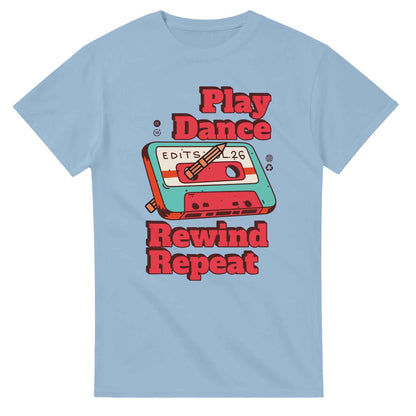 Retro Music Lovers T-Shirt - Play Dance Rewind Repeat - Vintage Audio Tee Funny cotton