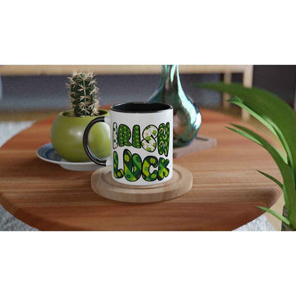 White  Irish luck 250ml Ceramic Mug with Colour Inside