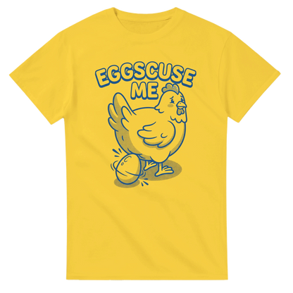 Funny Chicken T-Shirt | "Eggscuse Me" Graphic Tee | 100% Cotton Comfort