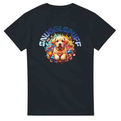 Cute Golden Retriever puppy Snugglepuff colourful T-shirt.