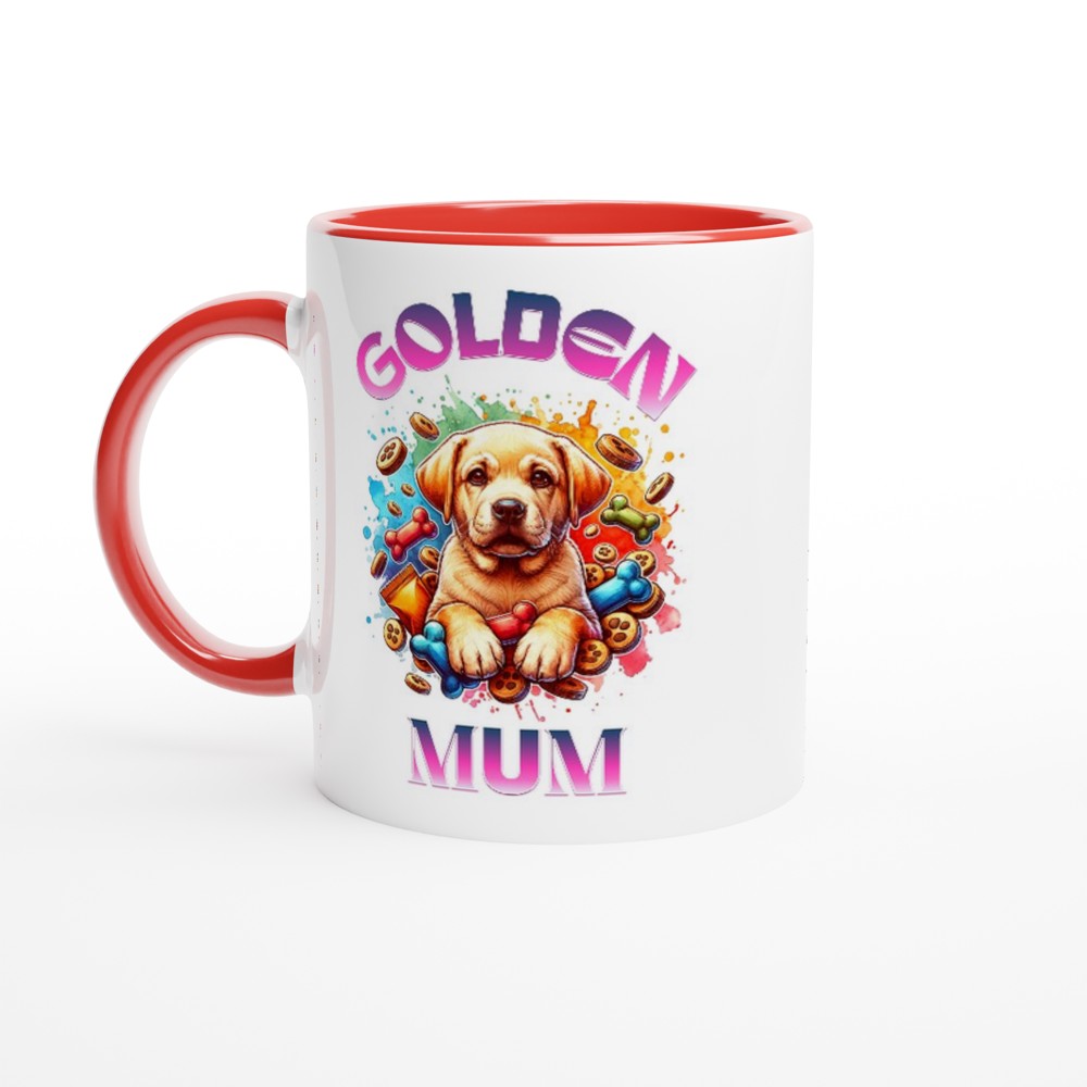 Cute Golden Retriever mum mug. Great gift for mother’s day. - Ceramic Red - Print Material