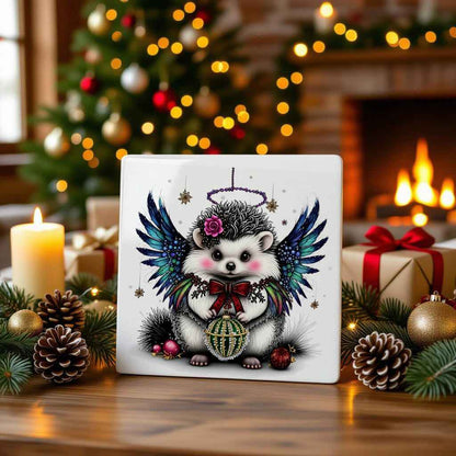Fluffy Gothic Christmas Hedgehog Collection – T-Shirt, Tile & Tote Bag