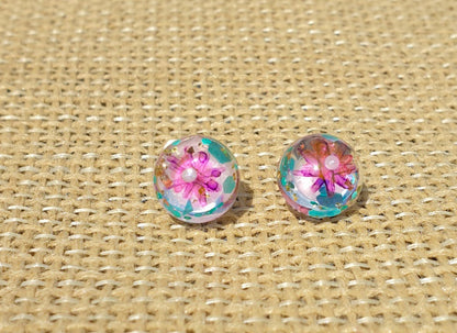 Floral Resin Stud Earrings - J & I Vision
