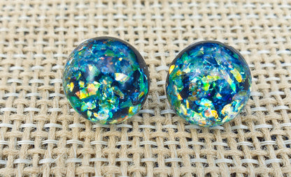 Holographic Galaxy Resin Stud Earrings - J & I Vision
