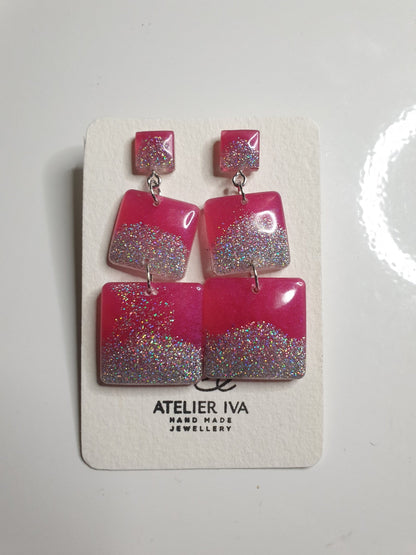 Summer Glitter Resin Dangle Earrings - J & I Vision
