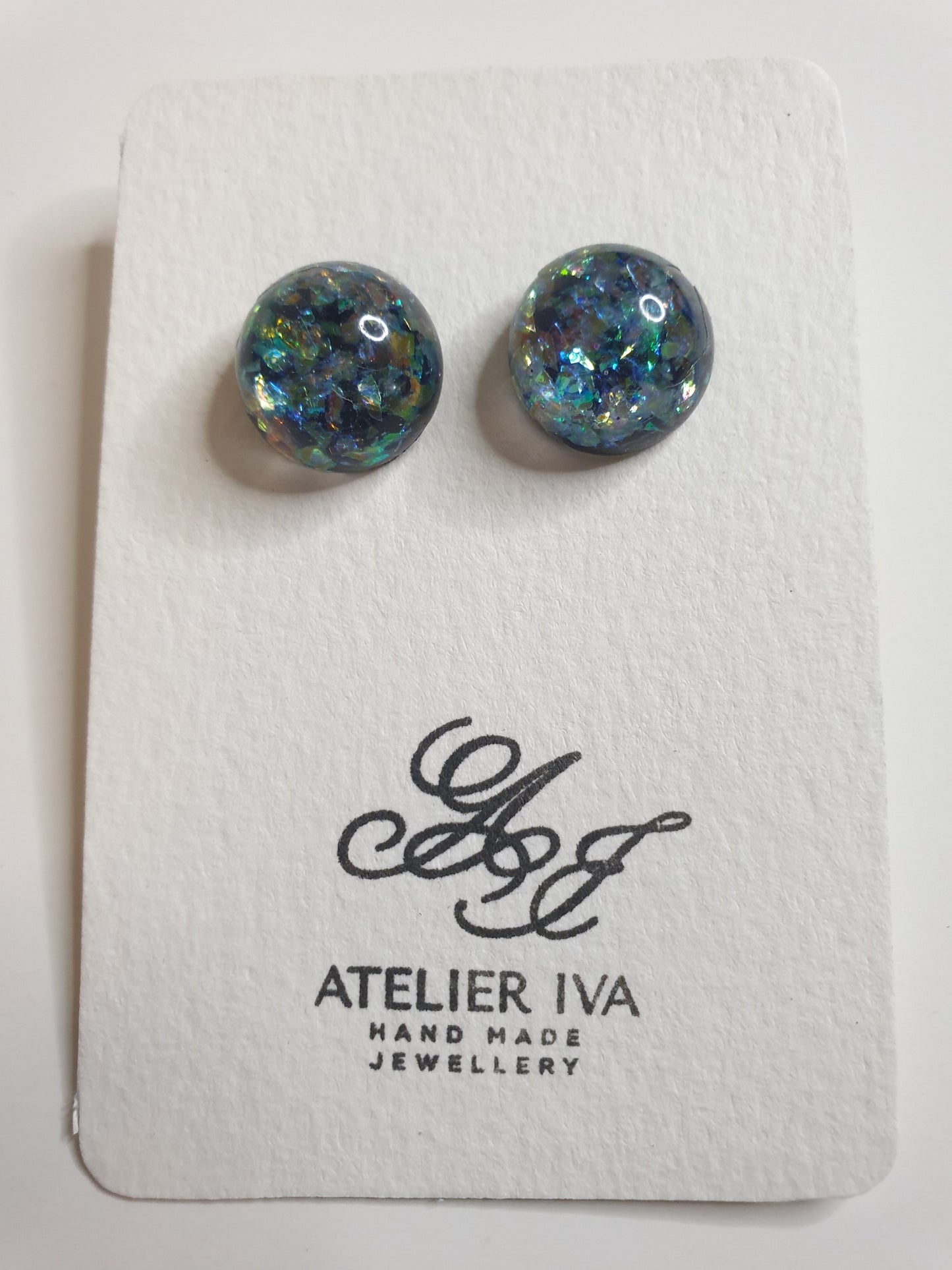 Holographic Galaxy Resin Stud Earrings