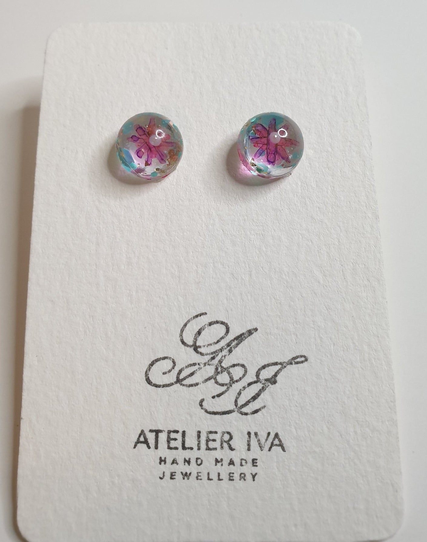 Floral Resin Stud Earrings