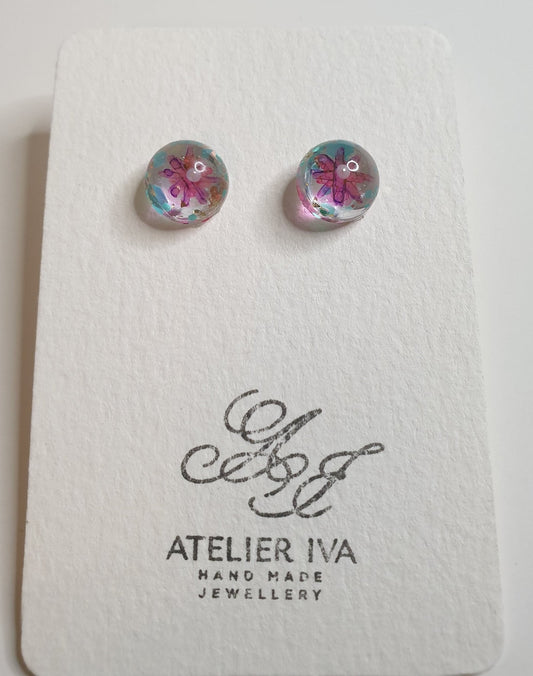 Floral Resin Stud Earrings