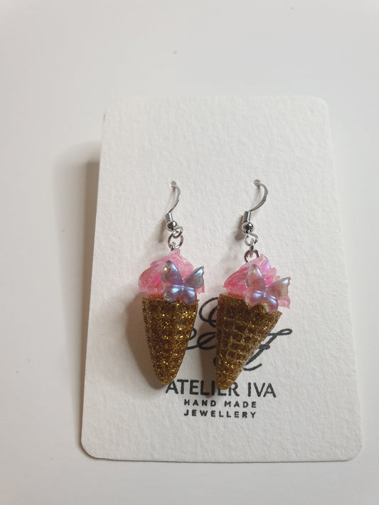 Ice Cream Cone Dangle Earrings