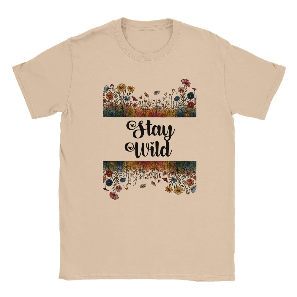 Stay Wild - Floral t shirt funny aesthetic t-shirts for preppy style lovers wildflowers - Natural / S - T-shirt