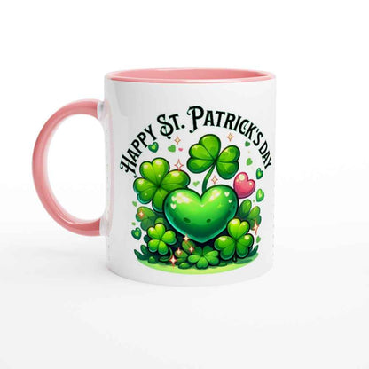 Happy St Patrick's Day Mug - Shamrock Design - Ceramic 250ml Coffee - Tea Cup - Dishwasher & Microwave Safe