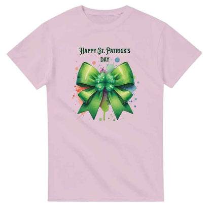 Unisex St Patrick's Day Shamrock and Bow T-Shirt | Lucky Clover Tee | Perfect Gift