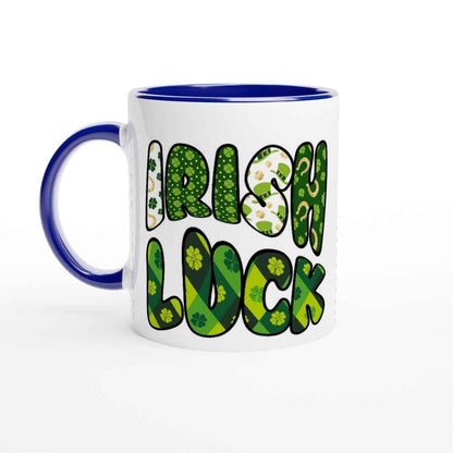 White  Irish luck 250ml Ceramic Mug with Colour Inside