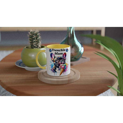 Cute Frenchie Mum 250ml Ceramic Mug – French Bulldog Licking Ice Cream | Gift for Frenchie Mums