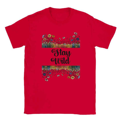 Stay Wild - Floral t shirt funny aesthetic t-shirts for preppy style lovers wildflowers