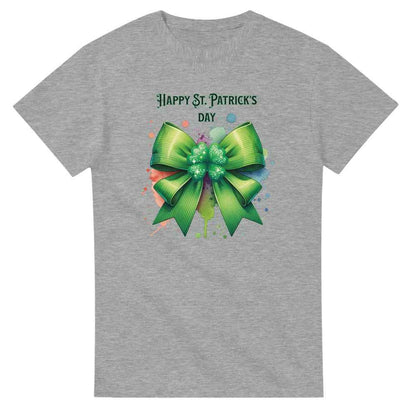 Unisex St Patrick's Day Shamrock and Bow T-Shirt | Lucky Clover Tee | Perfect Gift