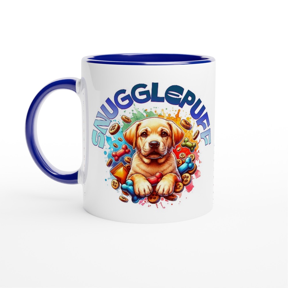 Snugglepuff Golden Retriever puppy Mug - Ceramic Blue - Print Material
