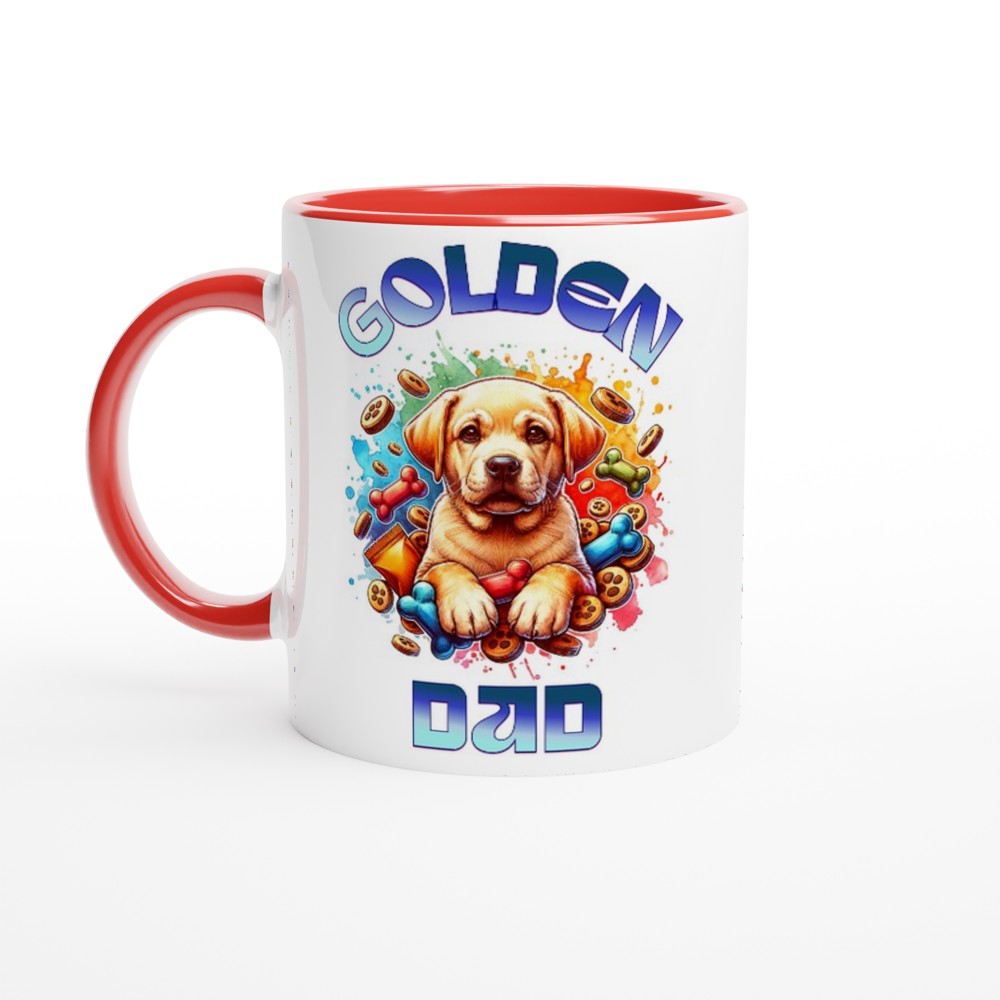 Cute Golden Retriever dad mug. Great gift for father’s day. - Ceramic Red - Print Material