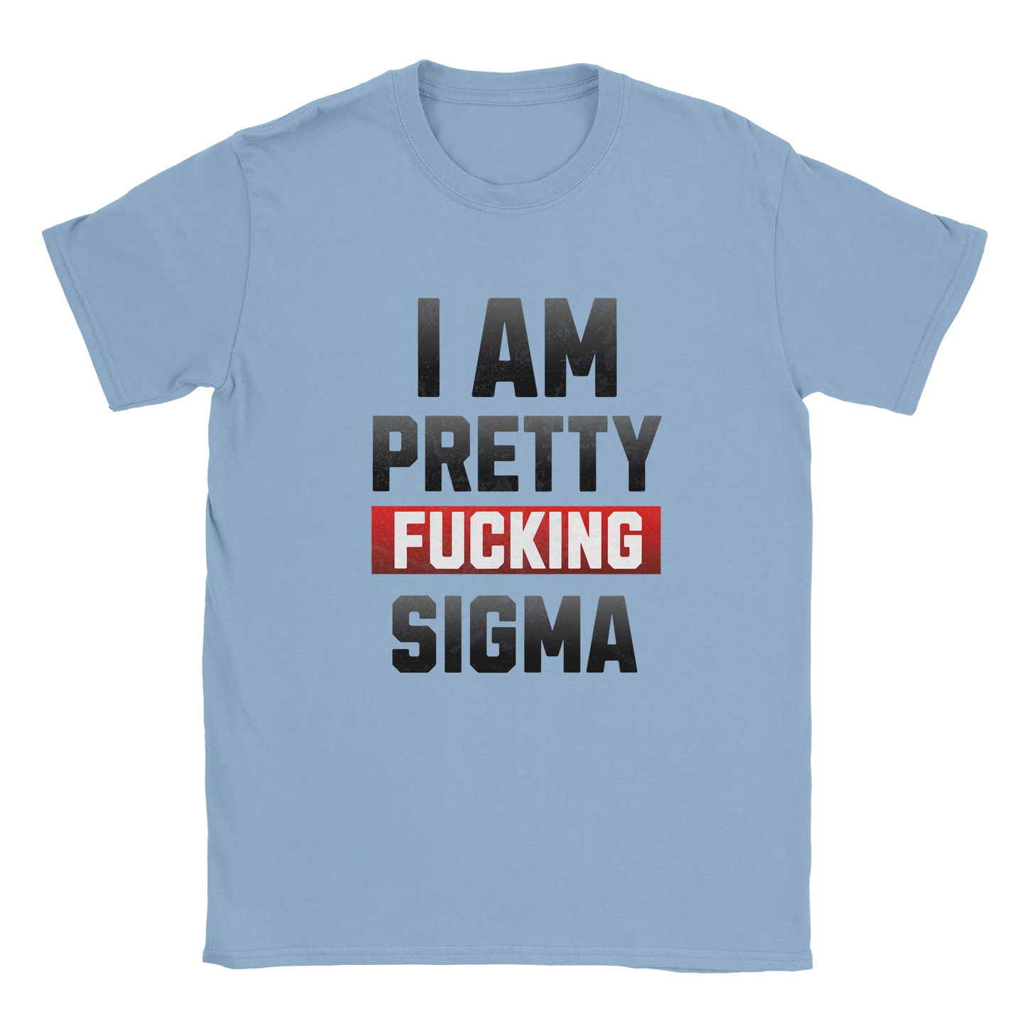 Pretty Sigma Graphic T-Shirt – Cotton Funny Statement Tee - S / Light Blue - T-shirt