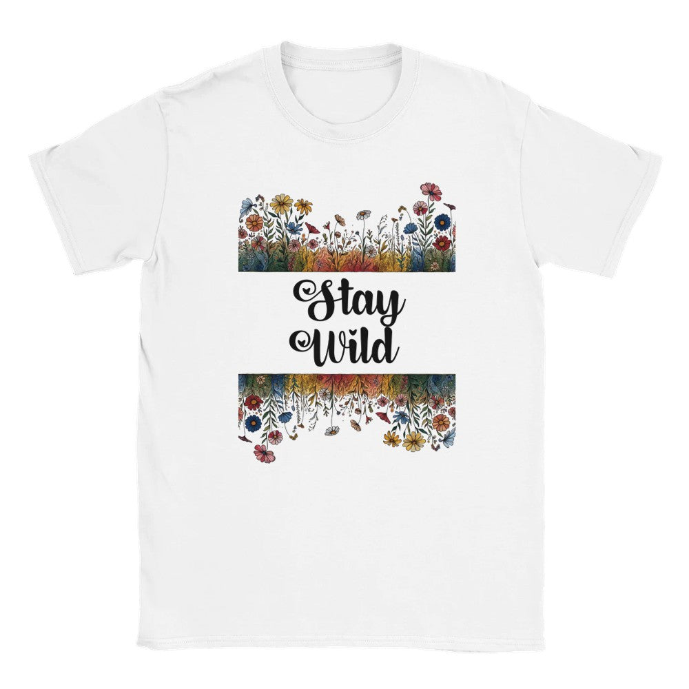 Stay Wild - Floral t shirt funny aesthetic t-shirts for preppy style lovers wildflowers - White / S - T-shirt