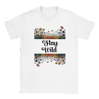 Stay Wild - Floral t shirt funny aesthetic t-shirts for preppy style lovers wildflowers