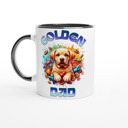 Cute Golden Retriever dad mug. Great gift for father’s day. - Ceramic Black - Print Material