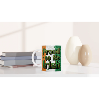 Celtic Shamrock Mug – Bold “Proud to Be Irish” Tea & Coffee Cup