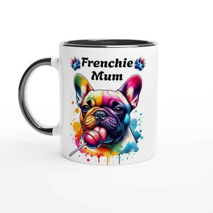 Frenchie Mum Ceramic Mug – French Bulldog Licking a Lollipop | Cute Gift for Frenchie Mums
