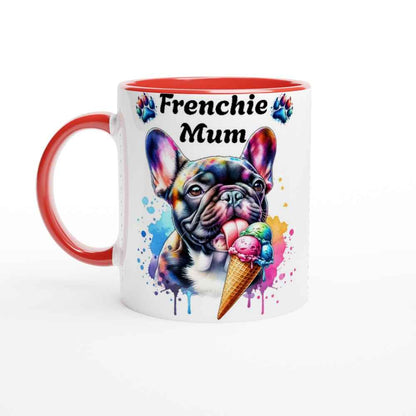Cute Frenchie Mum 250ml Ceramic Mug – French Bulldog Licking Ice Cream | Gift for Frenchie Mums