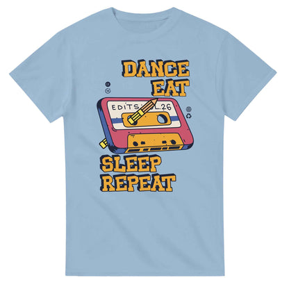 Retro Music Lovers T-Shirt - Dance Eat Sleep Repeat - Vintage Audio Tee for dancers