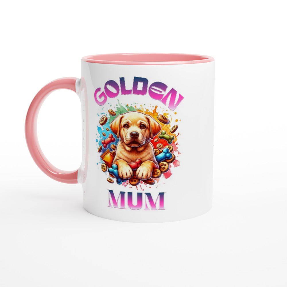 Cute Golden Retriever mum mug. Great gift for mother’s day. - Ceramic Pink - Print Material