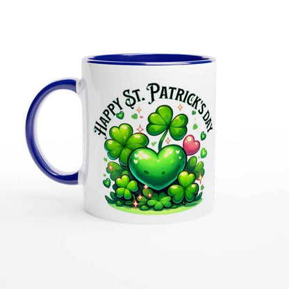Happy St Patrick's Day Mug - Shamrock Design - Ceramic 250ml Coffee - Tea Cup - Dishwasher & Microwave Safe