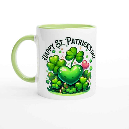 Happy St Patrick's Day Mug - Shamrock Design - Ceramic 250ml Coffee - Tea Cup - Dishwasher & Microwave Safe