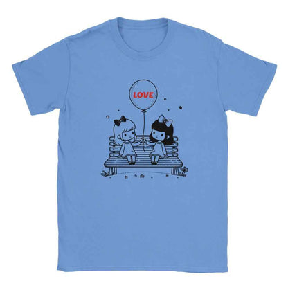 Heartfelt Friendship T-Shirt - Girls on Bench Balloon - Perfect Valentine Gift