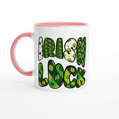White  Irish luck 250ml Ceramic Mug with Colour Inside