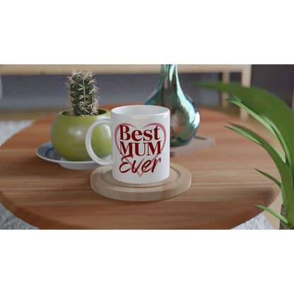 Best Mum Ever Mug – Mother’s Day Gift for Mum – 250ml White Ceramic Heart Mug UK