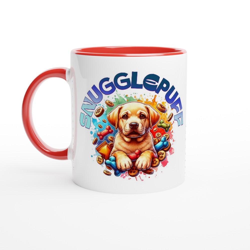 Snugglepuff Golden Retriever puppy Mug - Ceramic Red - Print Material