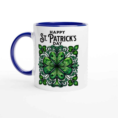 Happy St Patrick's Day Mug - Shamrock for luck - Ceramic 250ml Coffee - Tea Cup - Dishwasher & Microwave Safe Irish celebration