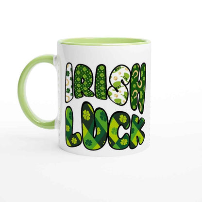 White  Irish luck 250ml Ceramic Mug with Colour Inside